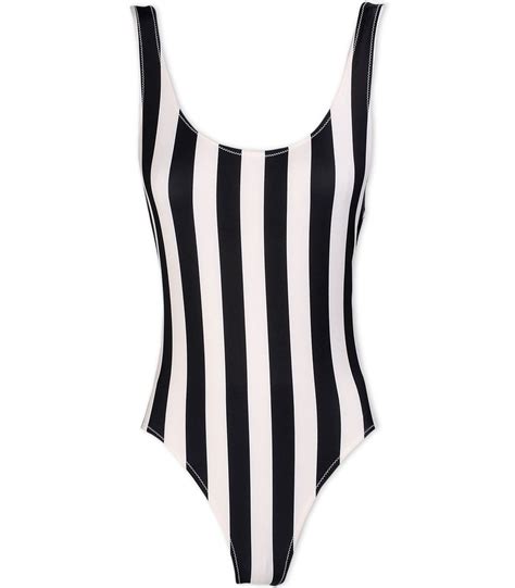 Solid Striped Black White Striped One Piece Black White Striped