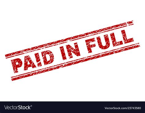 Grunge Textured Paid In Full Stamp Seal Royalty Free Vector