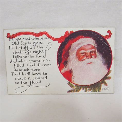 Sale Vintage Santa Claus Christmas Poetry Poem Postcard 2404d Etsy