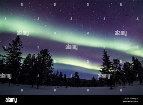 Northern Lights In Urho Kekkonen National Park Finland Stock Photo Alamy