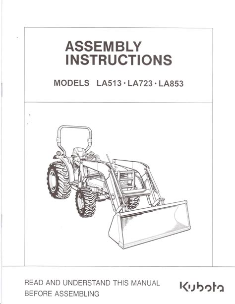 La513 La723 La853 Front Loader Assembly Instruction Manual Kubota Etsy