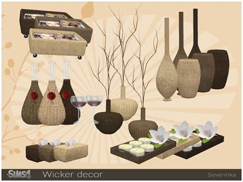 Sims 4 Ccs The Best Wicker Decorative Set By Severinka Wicker