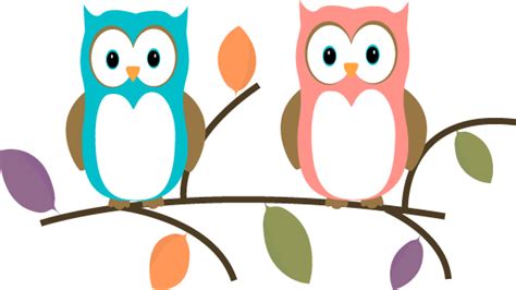 Two Owls Sitting On A Tree Branch Clip Art Two Owls Sitting On A Tree