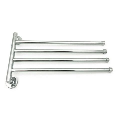 one opening stainless steel wall mount rotary towel rack w 2 swivel bar hanger shelf holder