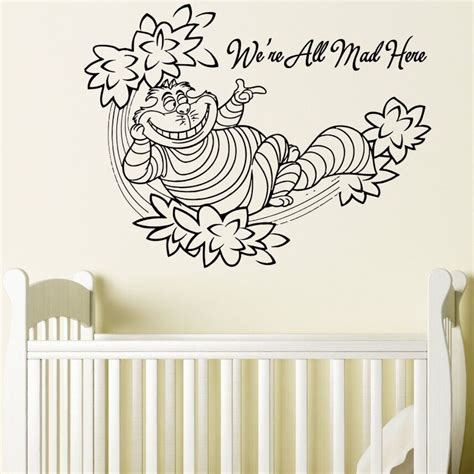 Cheshire Cat Wall Decal Quote Alice In Wonderland Wall Sticker
