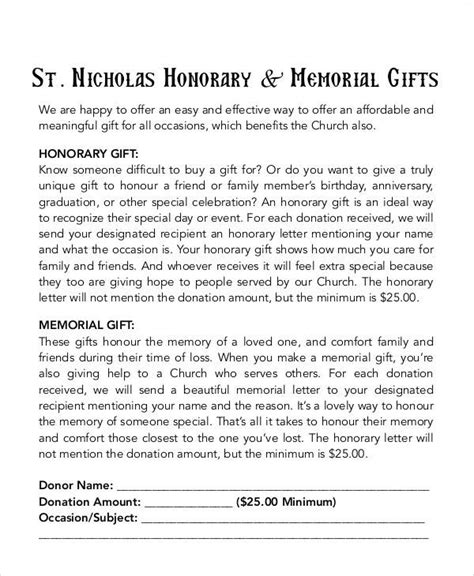 Donation in memoriam sample letter. FREE 45+ Sample Gift Letter Templates in PDF | MS Word ...