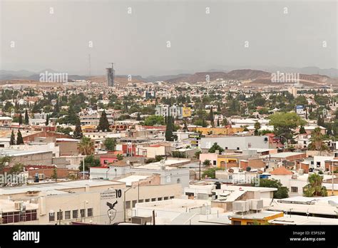 Elevated City View Of Downtown Chihuahua City Chihuahua Mexico With