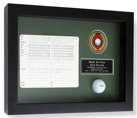 Hole In One Enclosed Vertical Shadowbox Great Golf Memories