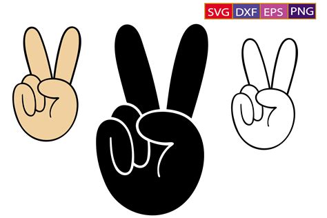 Hand Peace Sign Svg Graphic By Dev Teching Creative Fabrica