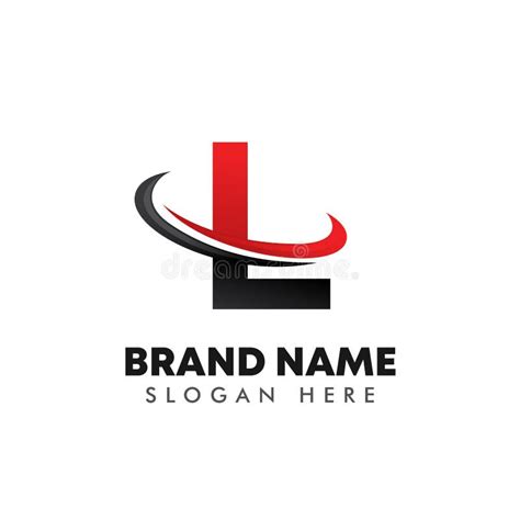 Letter L Logo Symbol With Swoosh Design Stock Vector Illustration Of