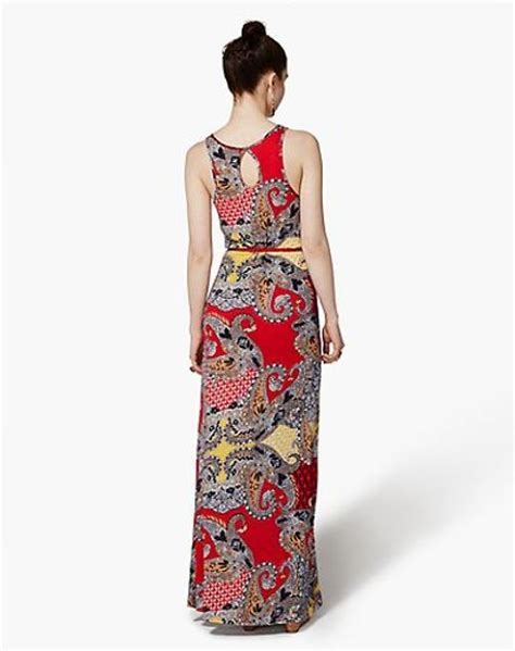 Lucky Brand Paisley Maxi Dress In Red Red Multi Lyst
