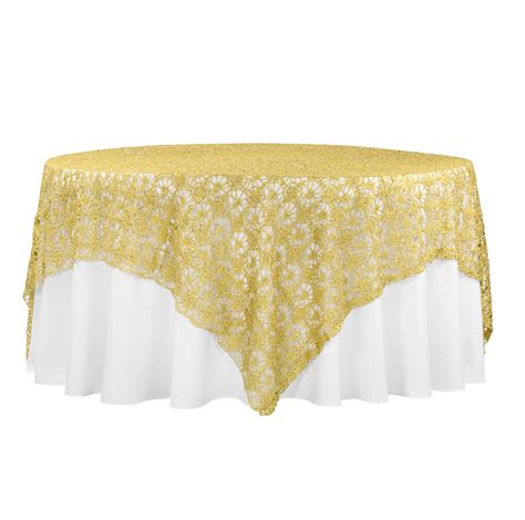 Gold Lace Tablecloth Silver Sequin Chain Lace Table Overlay Lace Tablecloth Wedding Decor