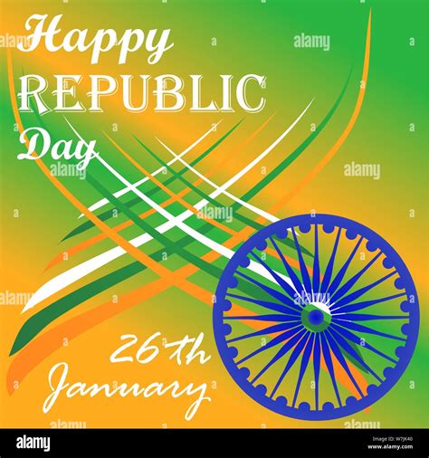 Happy Indian Republic Day Celebration Poster Or Banner Background Stock