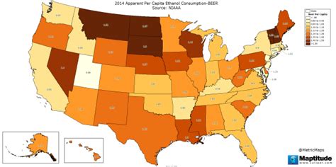 What Us State Drinks The Most Beer Per Capita Maps On The Web