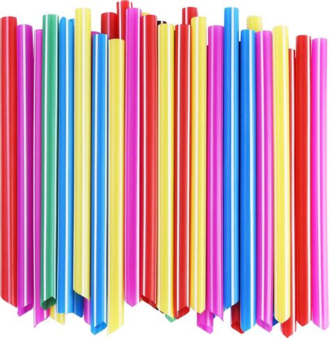 Buy Alink Extra Wide Rainbow Plastic Boba Tea Smoothie Straws 12 Wide