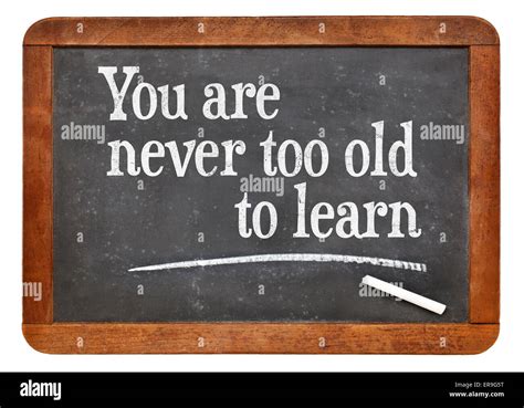 You Are Never Too Old Too Learn Motivational Words On A Vintage Slate