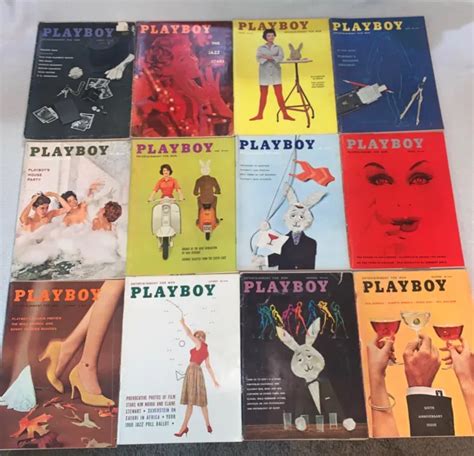 Playboy Magazine Lot Full Year Set All Issues Missing