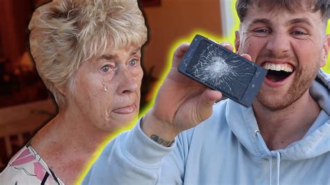 i smashed my grandmas phone prank youtube