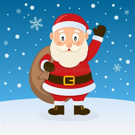 Santa Claus Christmas On The Snow Stock Vector Illustration Of Sack