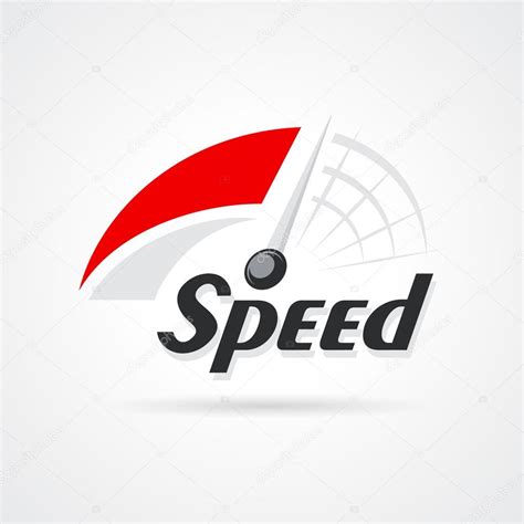 Speed Logo Design Silhouette Speedometer Symbol Icon Vector — Stock