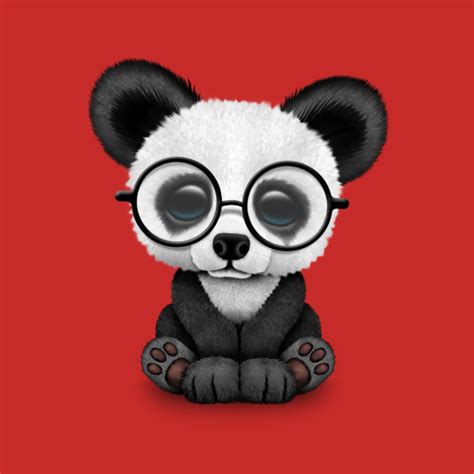 Cute Panda Bear Cub With Eye Glasses Panda T Shirt Teepublic