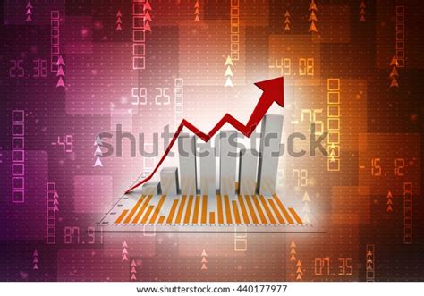 Graph Rising 3d Rendering Stock Illustration 440177977 Shutterstock