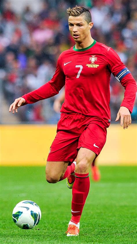 Cr7 En Camiseta Roja De Portugal Cr7 Fútbol Deportes Ronaldo