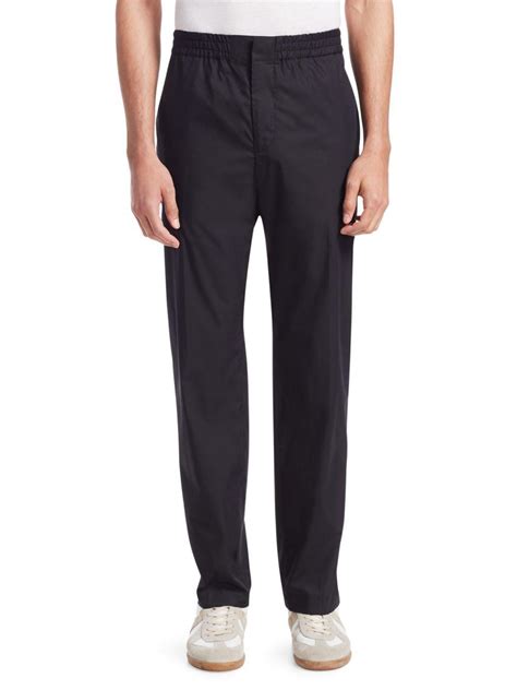 Msgm Cotton Elastic Waist Trousers In Black For Men Lyst