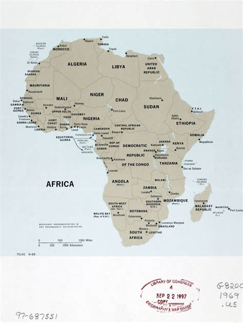 World political map world outline map world continent map world cities map read more. Large detailed political map of Africa with marks of capital cities - June, 1969 | Africa ...