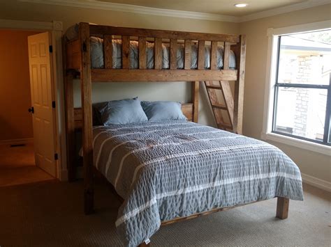 Queen Or King Texas Bunk Bed Twin Over Queen Rustic Perpendicular Designer Full Loft With