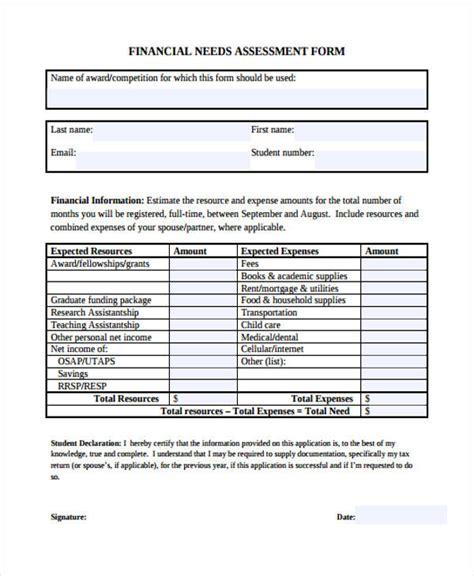 Free 29 Needs Assessment Forms In Ms Word Pdf Excel