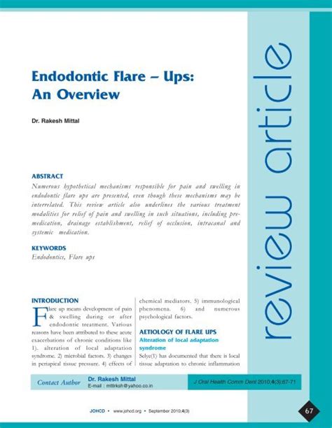 Endodontic Flare Ups An Overview