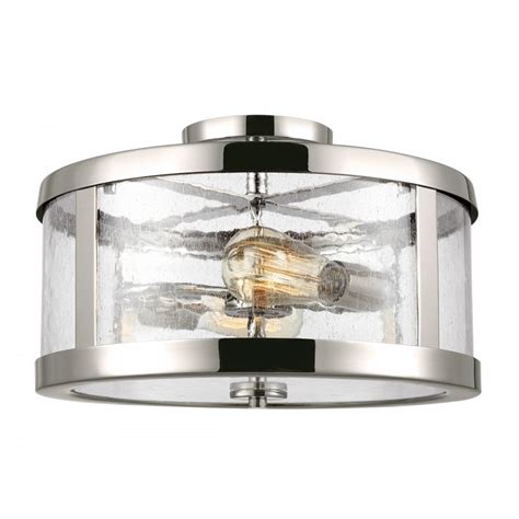 Great savings & free delivery / collection on many items. Modern Nickel Semi-Flush Ceiling Light with Seeded Glass Shade