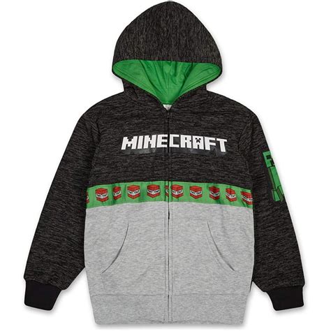 Minecraft Minecraft Boys Video Game Hoodie Black And Green Creeper