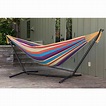 Vivere 9 ft. Double Cotton Hammock with Stand in Tropical UHSDO9-20 ...