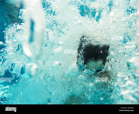 Swimming Pool Jumping Into Swimming Pool Hi Res Stock Photography And