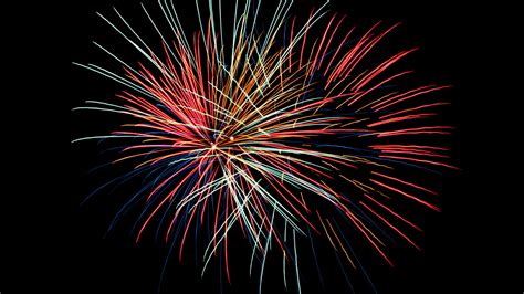 Download Wallpaper 2560x1440 Fireworks Sparks Darkness Holiday
