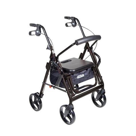 Drive Medical Duet Dual Function Transport Wheelchair Rollator Rolling