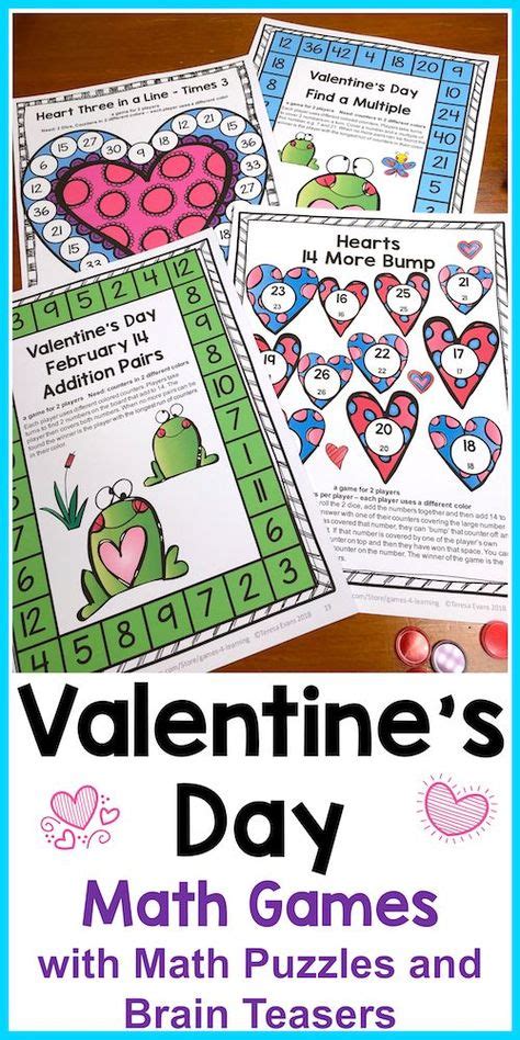 Valentines Day Math Activities Games Puzzles And Brain Teasers