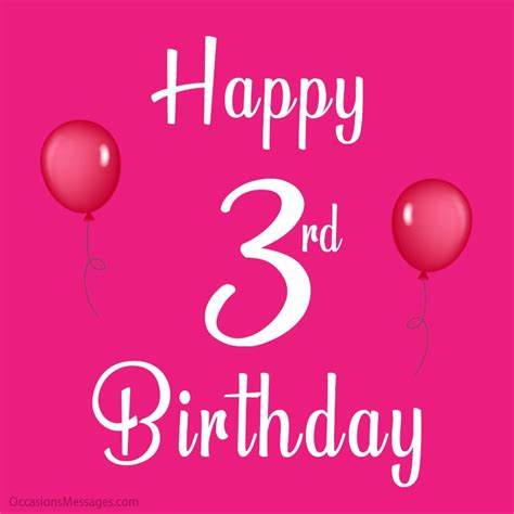 Sweet Happy 3rd Birthday Wishes Messages And Cards Ratingperson