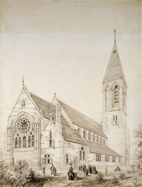 Design For A Church Exterior Perspective Works Of Art Ra