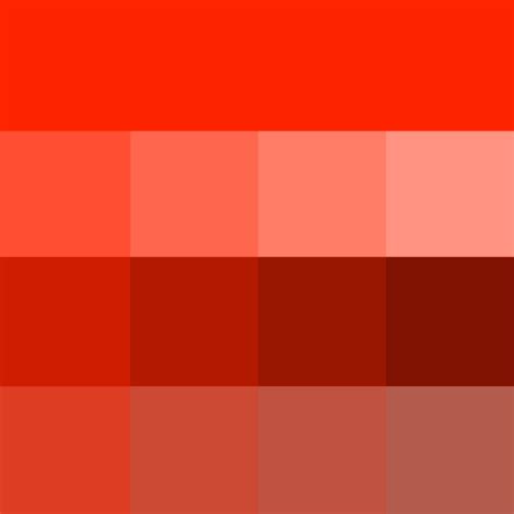 Scarlet Hue Tints Shades Tones Hue Pure Color With Tints Hue