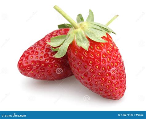 Fresh Whole Strawberries Isolated On White Stock Photo Image Of Leaf