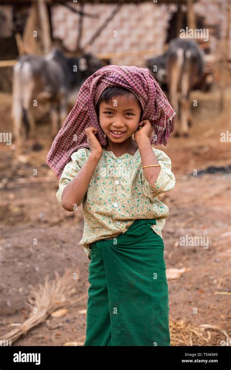 Young Shan Girl In A Village On The Trek From Kalaw To Inle Lake Shan