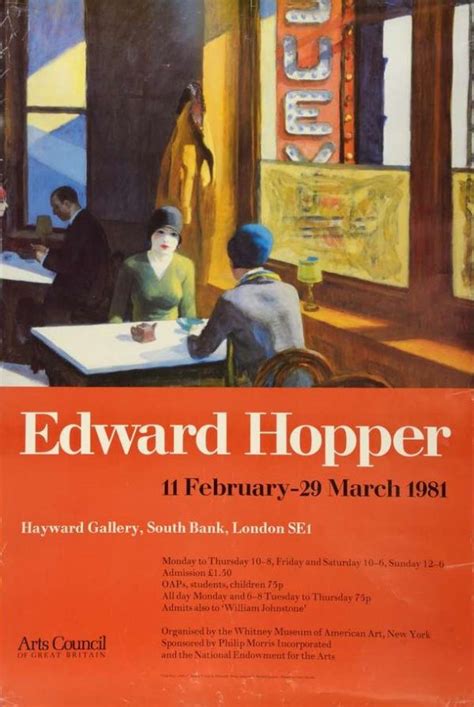 Edward Hopper Exhibition Poster Belgravia Gallery