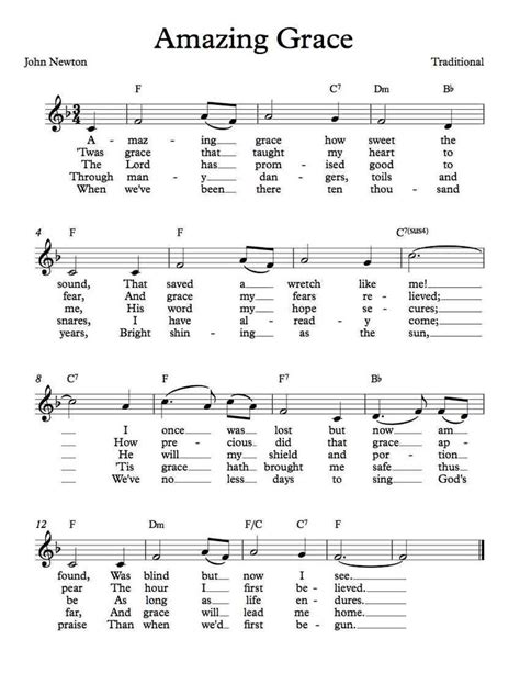 Contains printable sheet music plus an interactive, downloadable digital sheet music file. Free Sheet Music - Free Lead Sheet -Amazing Grace by John ...