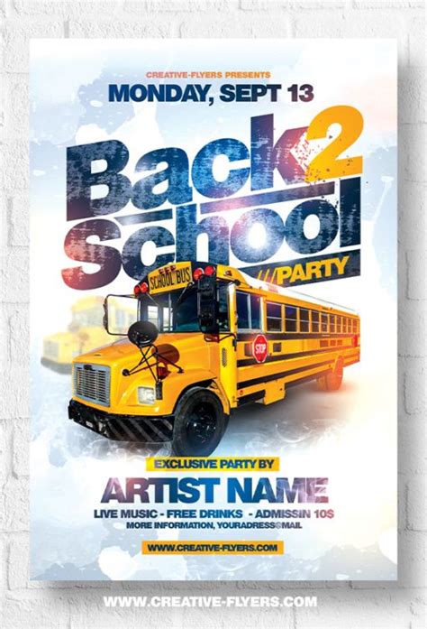 Back 2 School Party Flyer Template Creative Flyers In 2021 Party