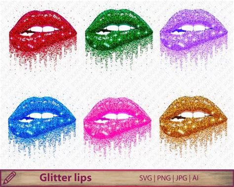 Lips Clipart Dripping Lips Bite Png Svg Printable Sparkling Etsy Dripping Lips Lip Biting