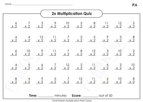 6 Multiplication Worksheets Answer Key