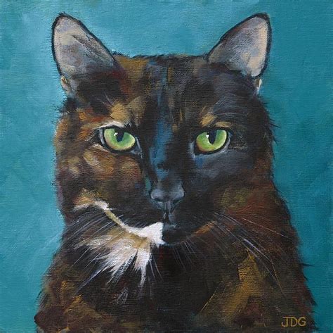 Tortoiseshell Cat By Julie Dalton Gourgues Cat Portrait Painting Cat